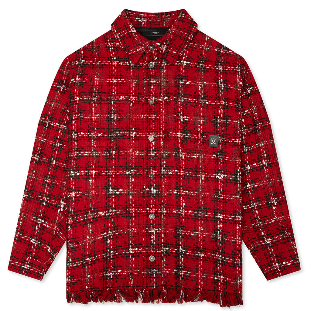 Tweed Flannel Overshirt Red Rose