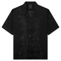 Boxy fit shirt in floral jacquard Black