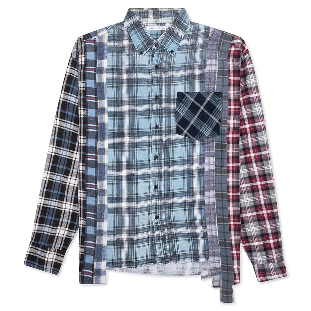7 Cuts Wide Flannel Shirt Assorted