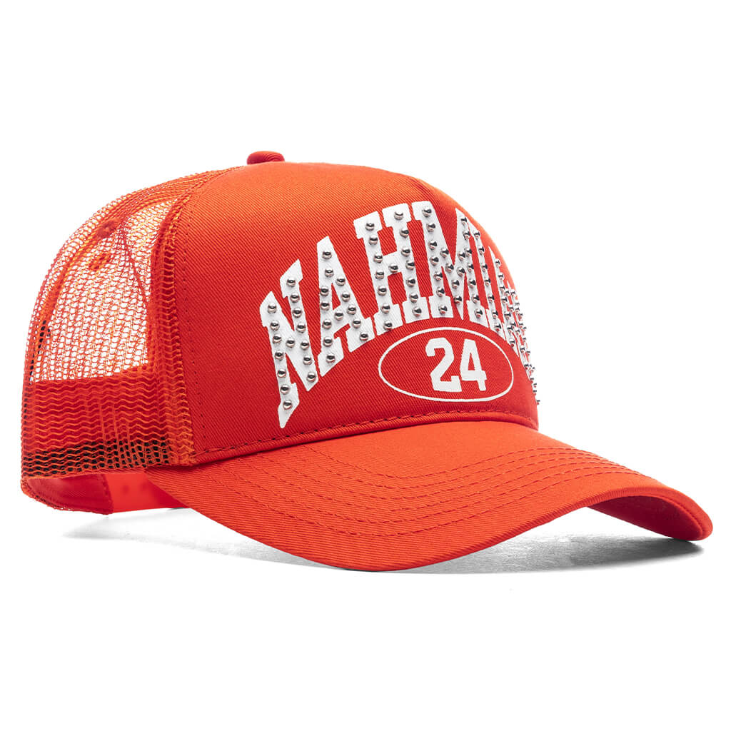 Studded Nahmias Marque Trucker Hat Orange