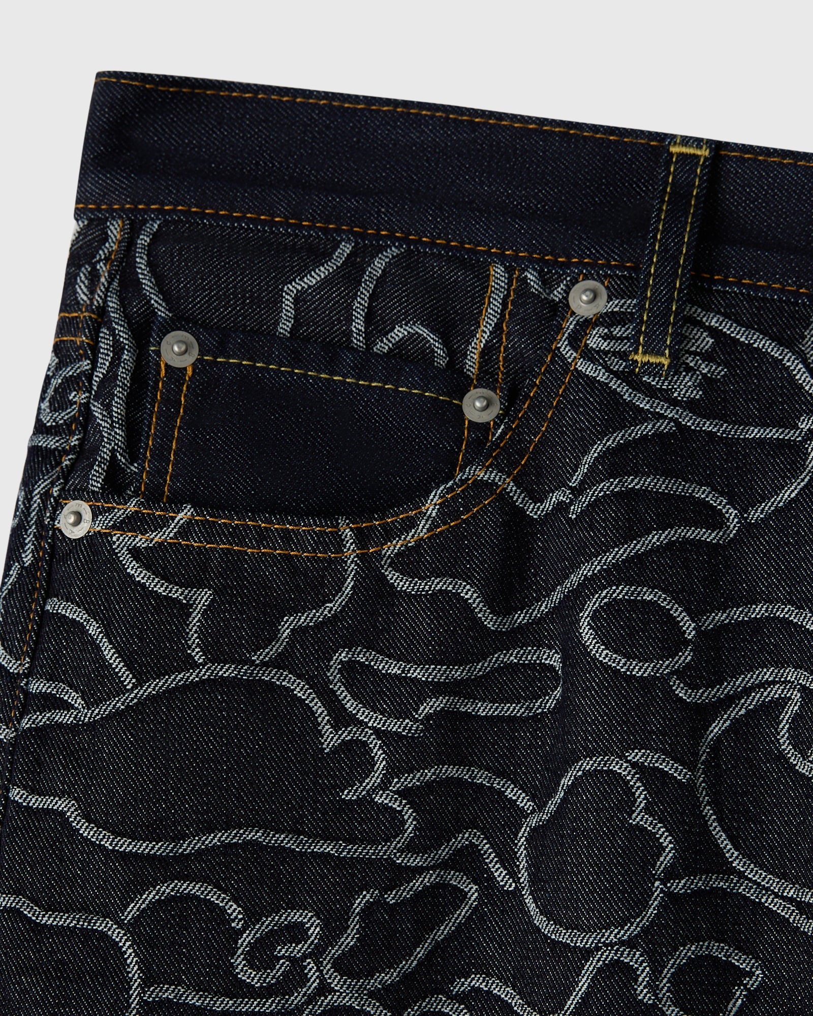 BAPE 1st Camo Jacquard Denim Pant Indigo
