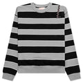 Striped Mending Logo Sweatshirt Black