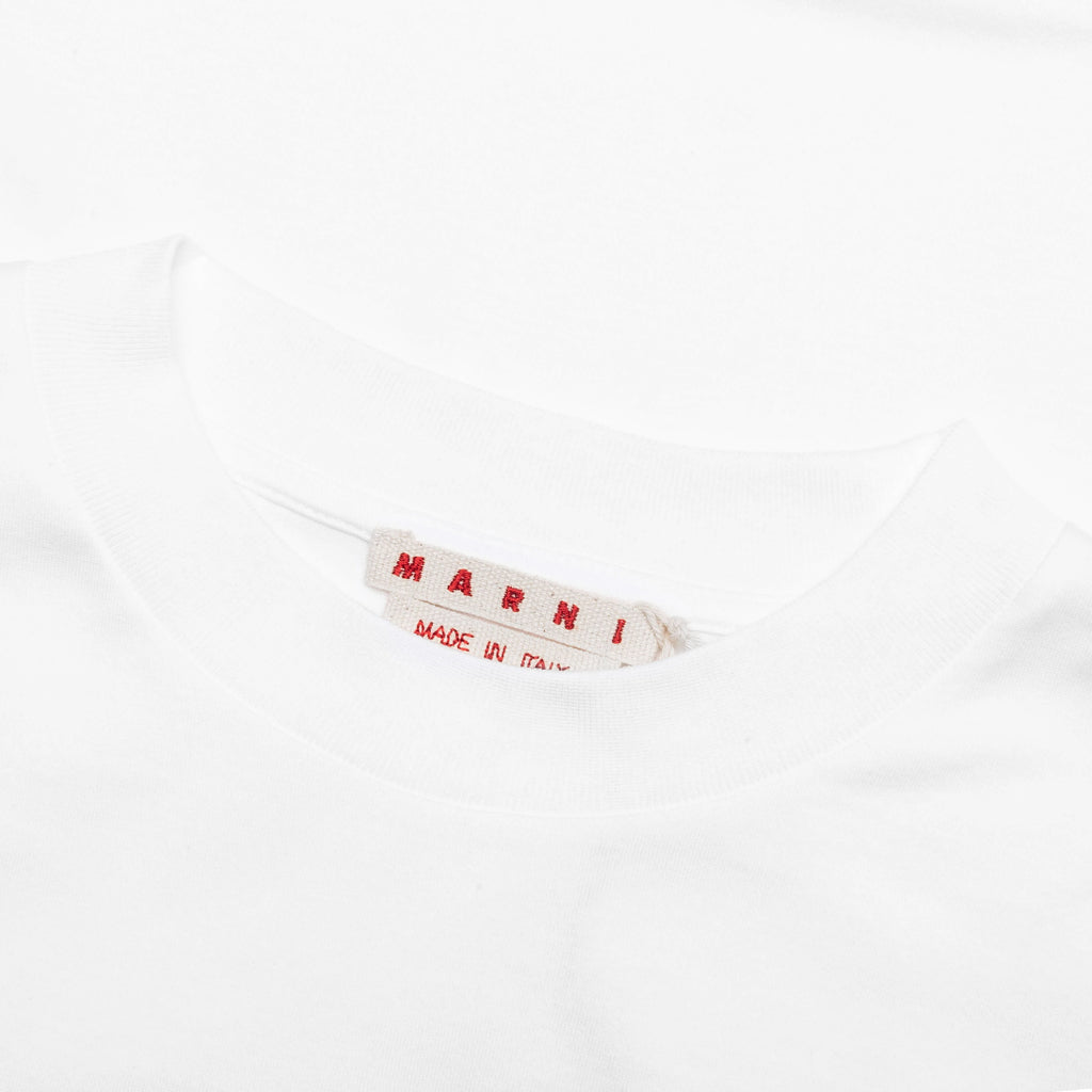 Scribble Logo Cotton T Shirt Lily White