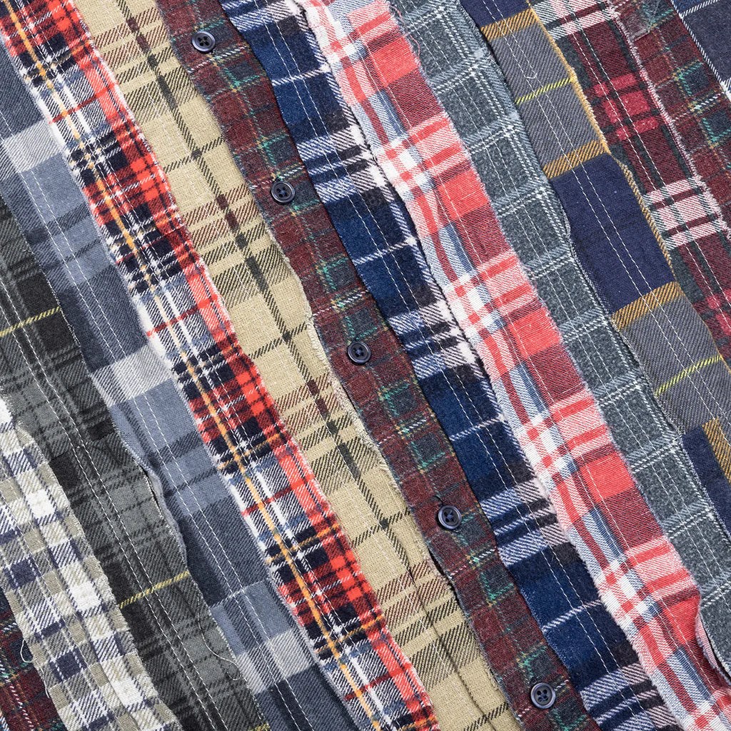 Ribbon Wide Flannel Shirt Assorted