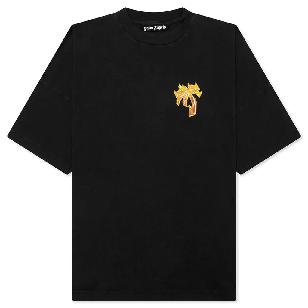 Burning Palm Over Tee Black Gold