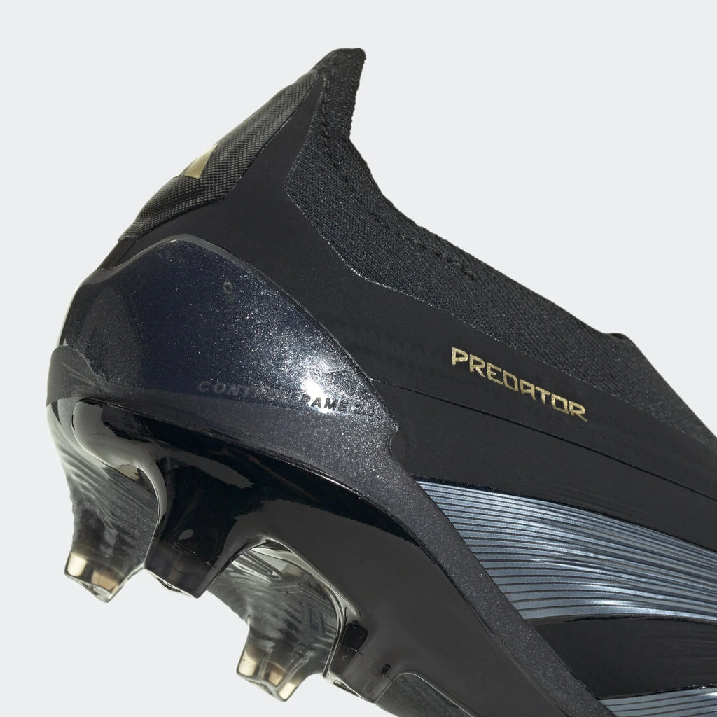 adidas Predator Elite Laceless FG Laceless Firm Ground Soccer Cleats Black Carbon Gold Metallic