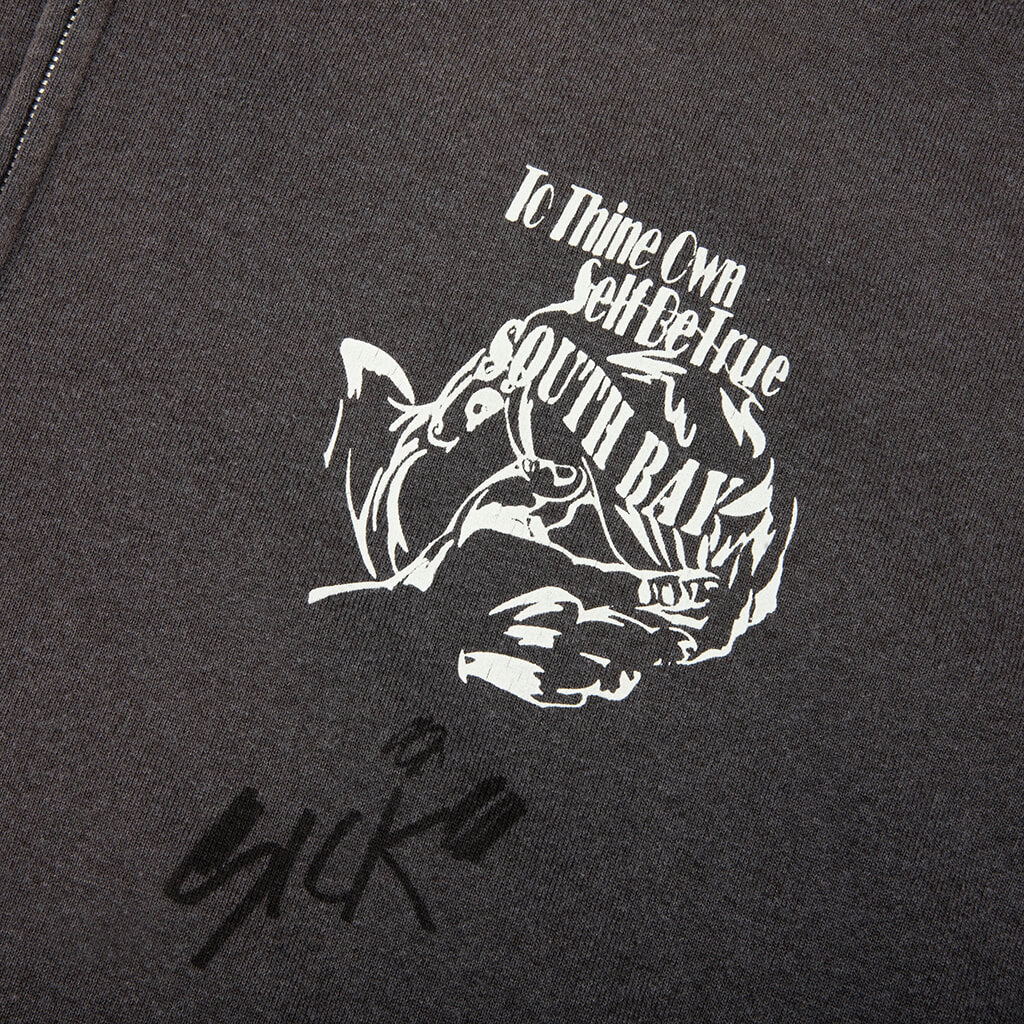 Carrying The Message Zip Hoodie Vintage Black