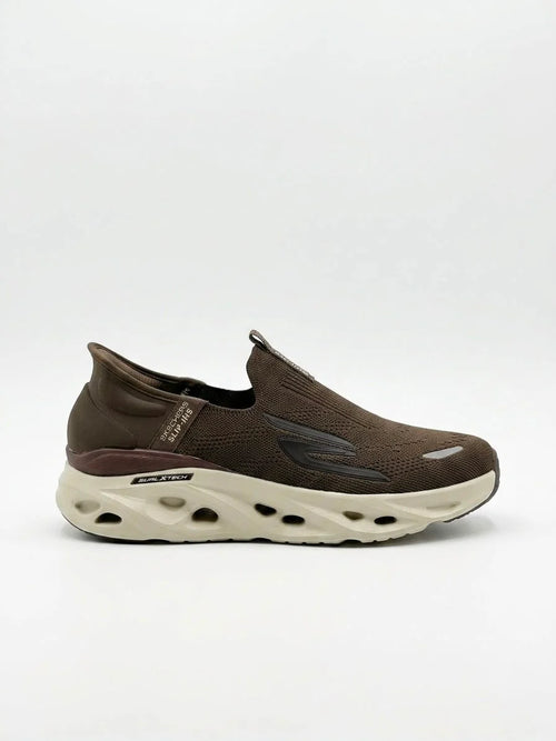 SKECHERS HANDS FREE SWIRL X TECH SLIP INN BROWN