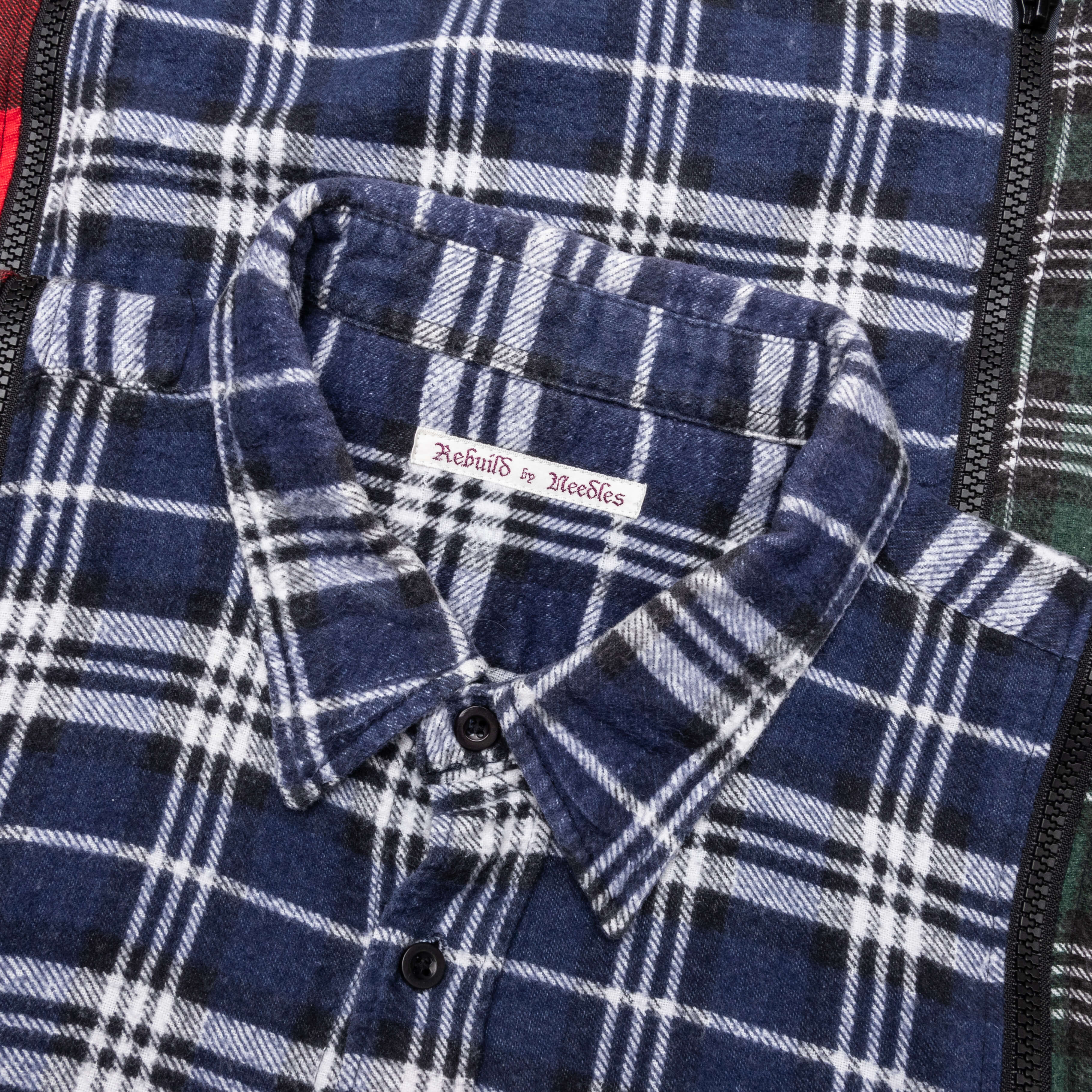 Flannel Shirt 7 Cuts Zipped Wide Shirt Assorted