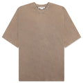 Garment Dyed Crew Neck T shirt Taupe Brown