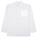Contrast Patch Pocket Shirt Grey White