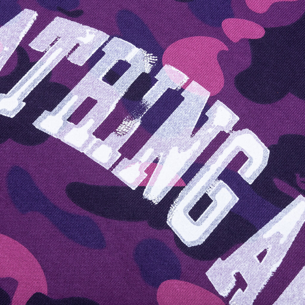 Color Camo Pullover Hoodie Purple