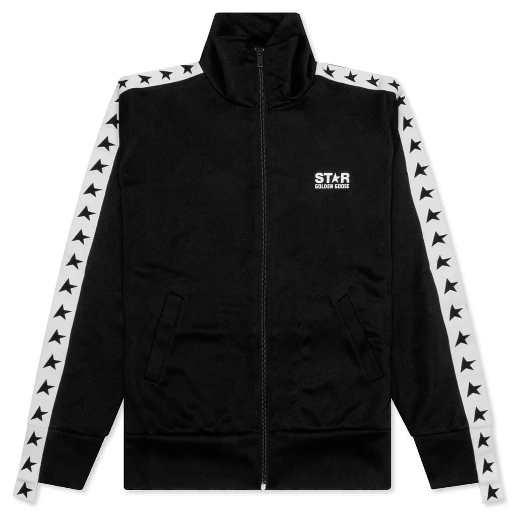 Womens Star Zipped Track Jacket Black