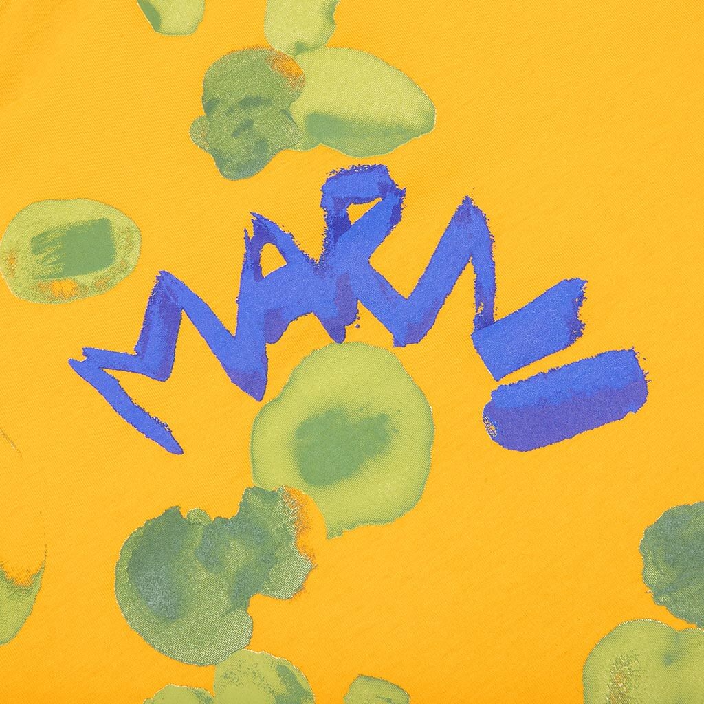 Organic Cotton T Shirt With Marni Dripping Print Light Orange