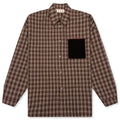Check Grain De Poudre Wool Shirt Maroon