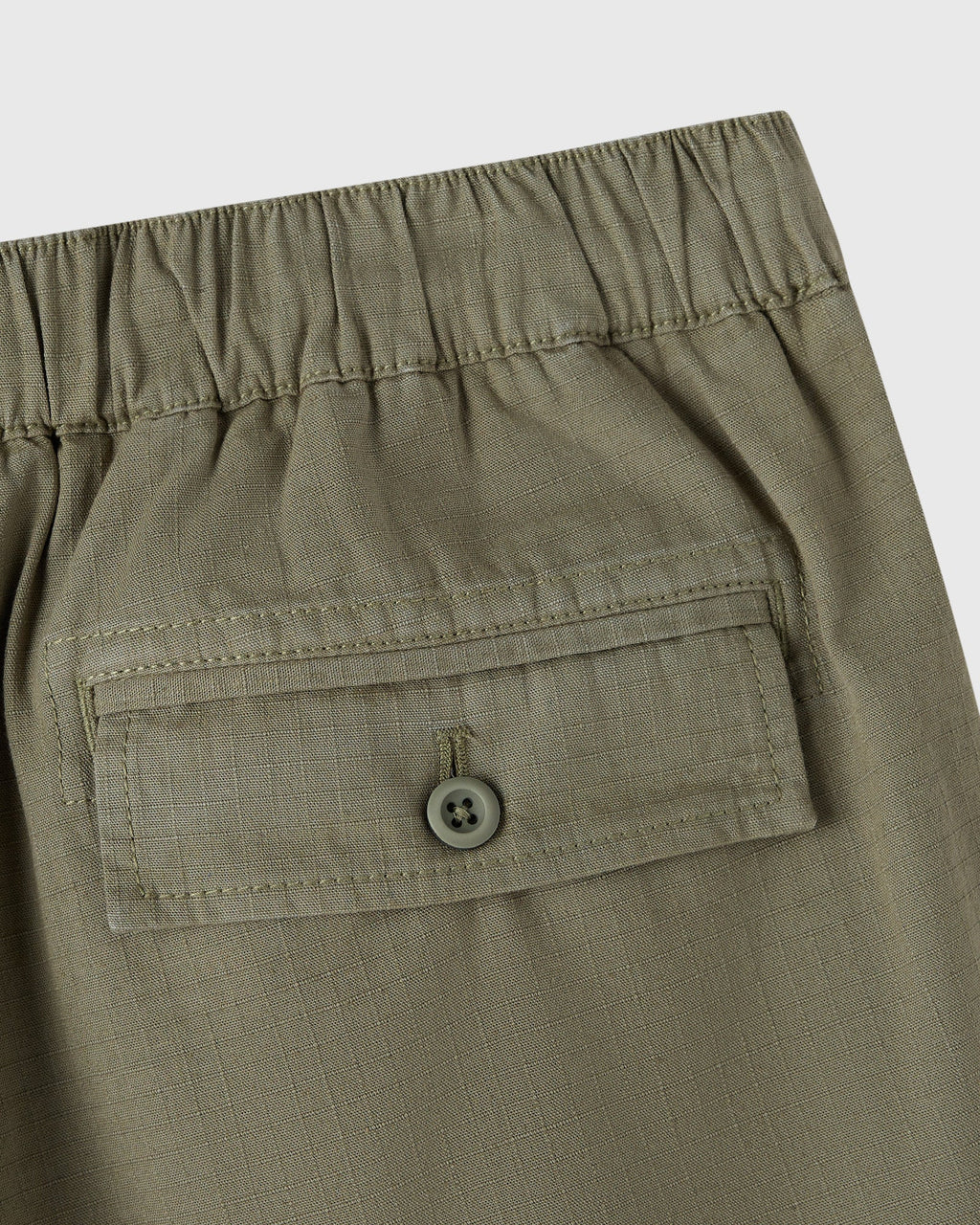 Linen Ripstop Cargo Short Olive Green