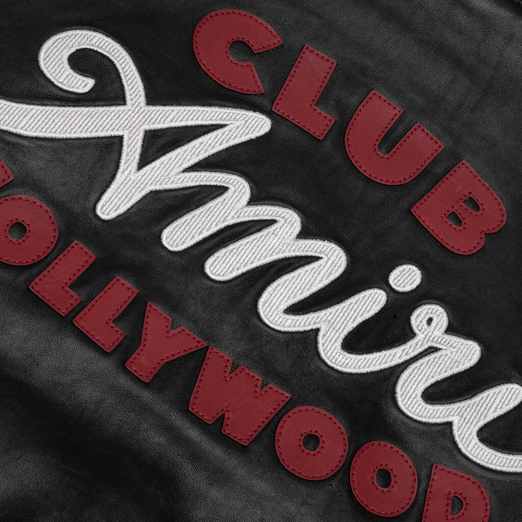 Club Amiri Leather Varsity Black