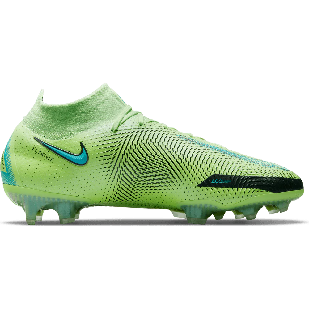 Nike Phantom GT Elite DF FG Firm Ground Soccer Cleats Lime Glow Aquamarine