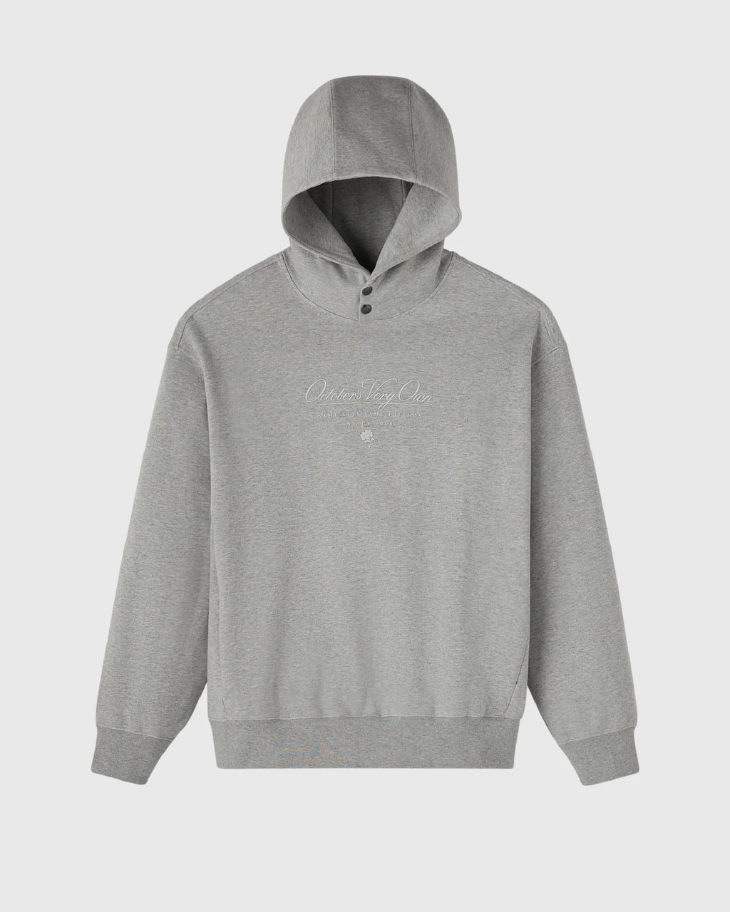 Double Knit Script Hoodie Heather Grey
