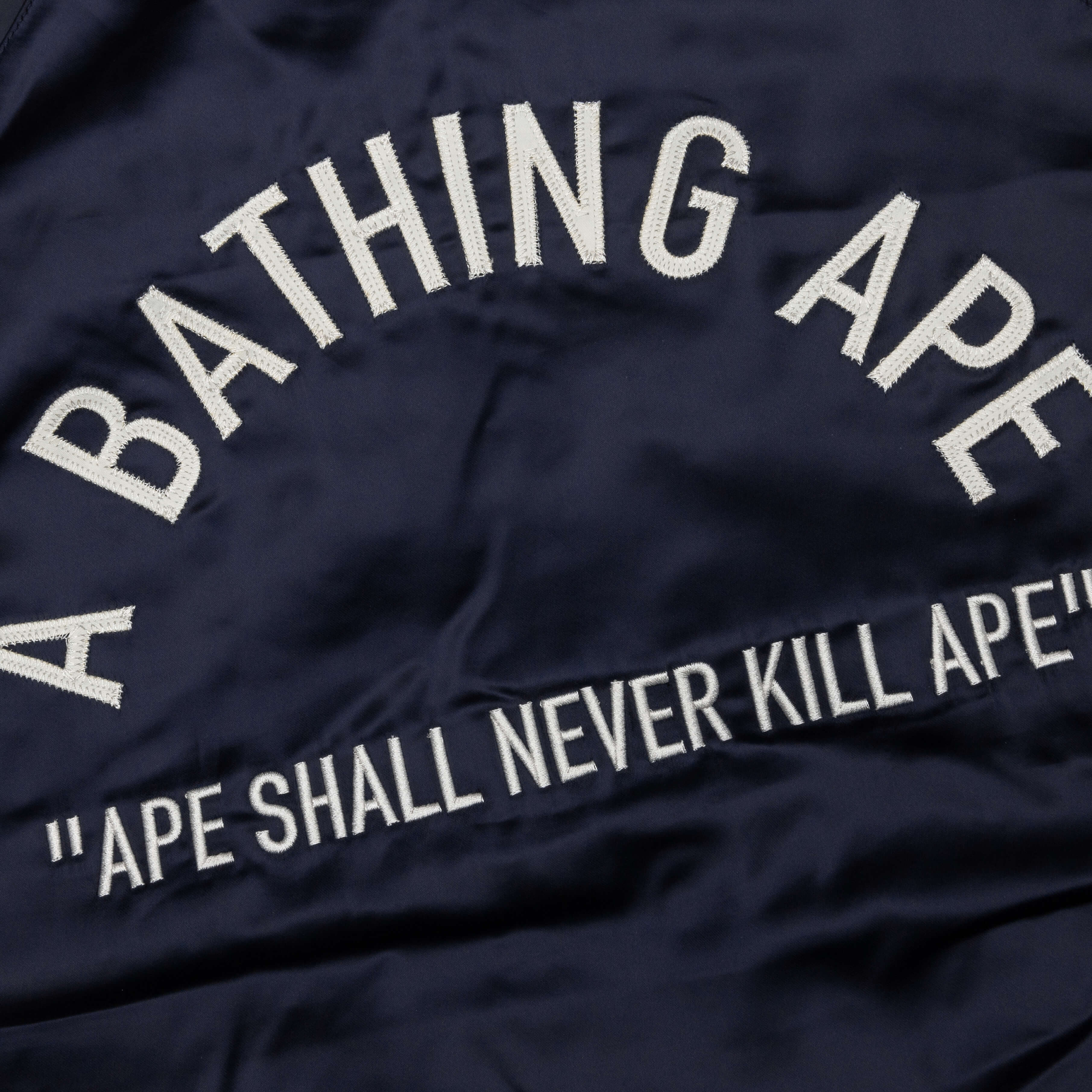 A Bathing Ape Nylon Varsity Jacket Navy