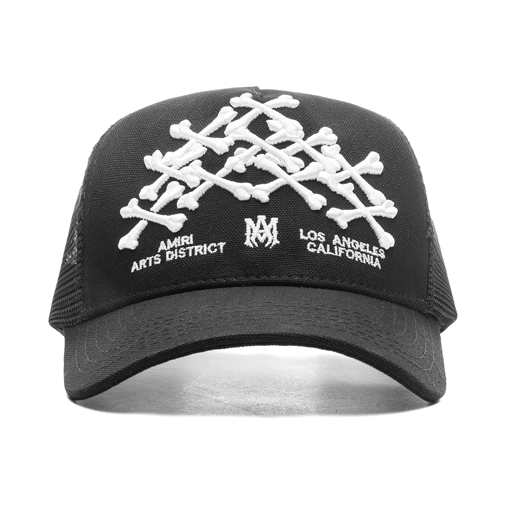 Bones Stacked Trucker Hat Black