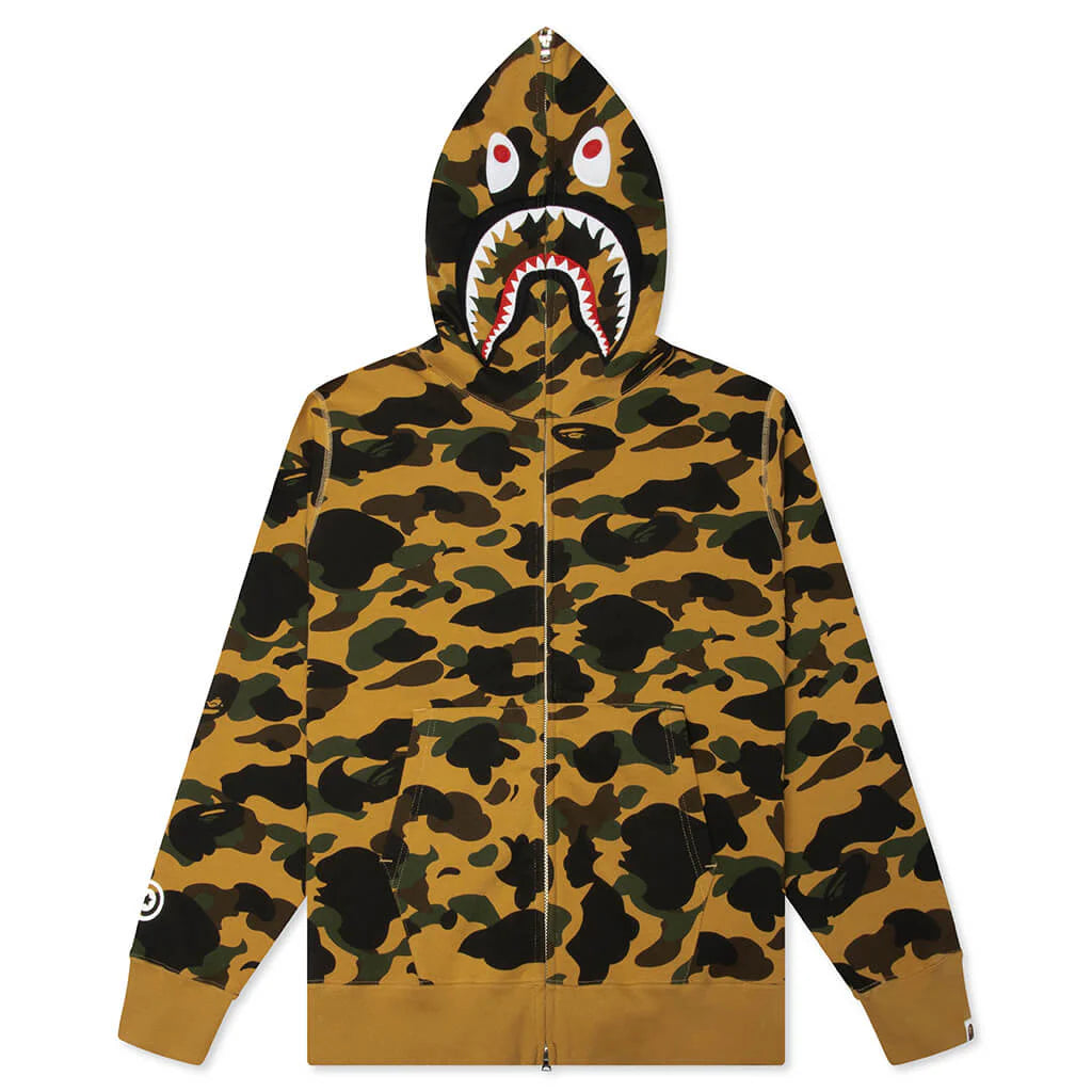 1st Camo Shark Full Zip Hoodie Yellow
