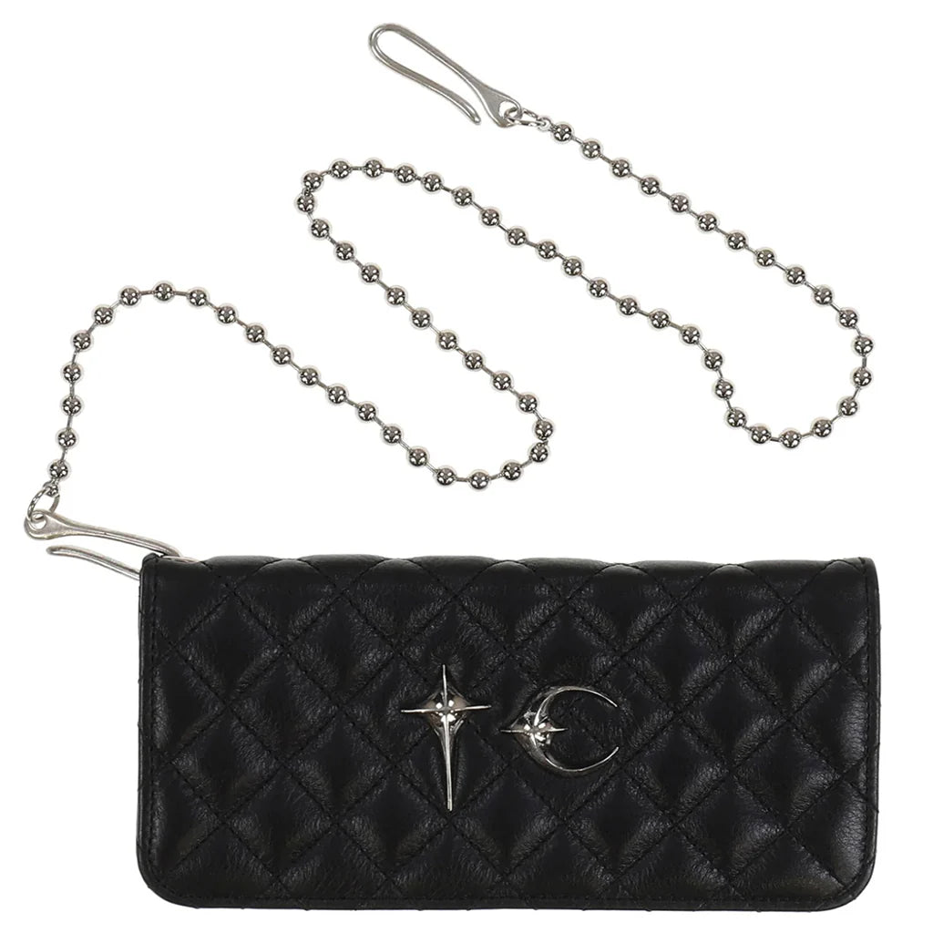 Chopper Quilted Long Wallet Black