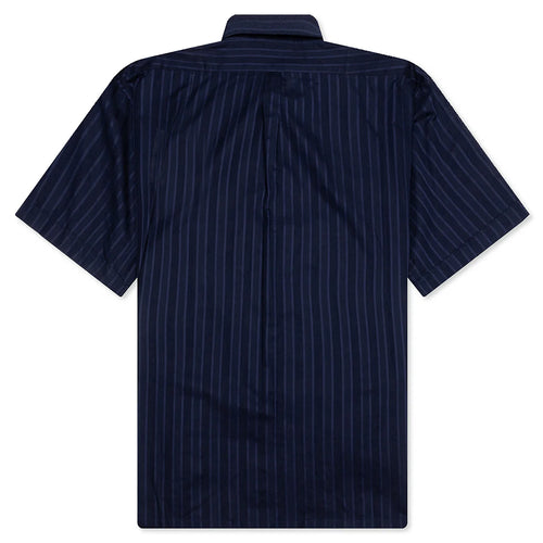 Cotton Voile Shirt With Stripes Navy