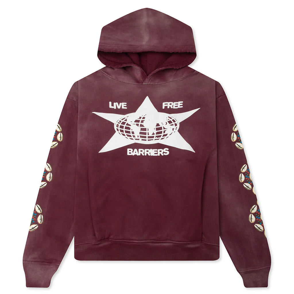 Barriers Cowrie Shell Hoodie Maroon