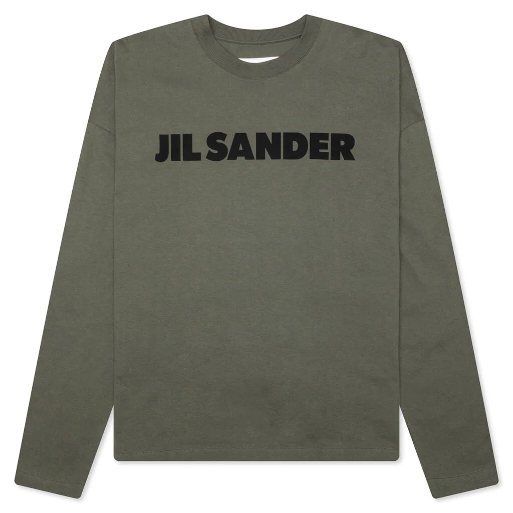 Long Sleeve Logo T Shirt Thyme Green