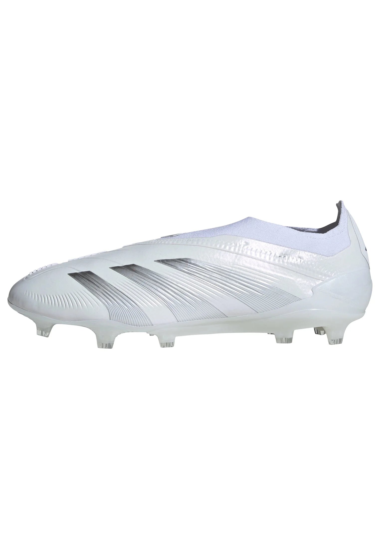 adidas Predator Elite Laceless FG Firm Ground Soccer Cleats White Silver Metallic White