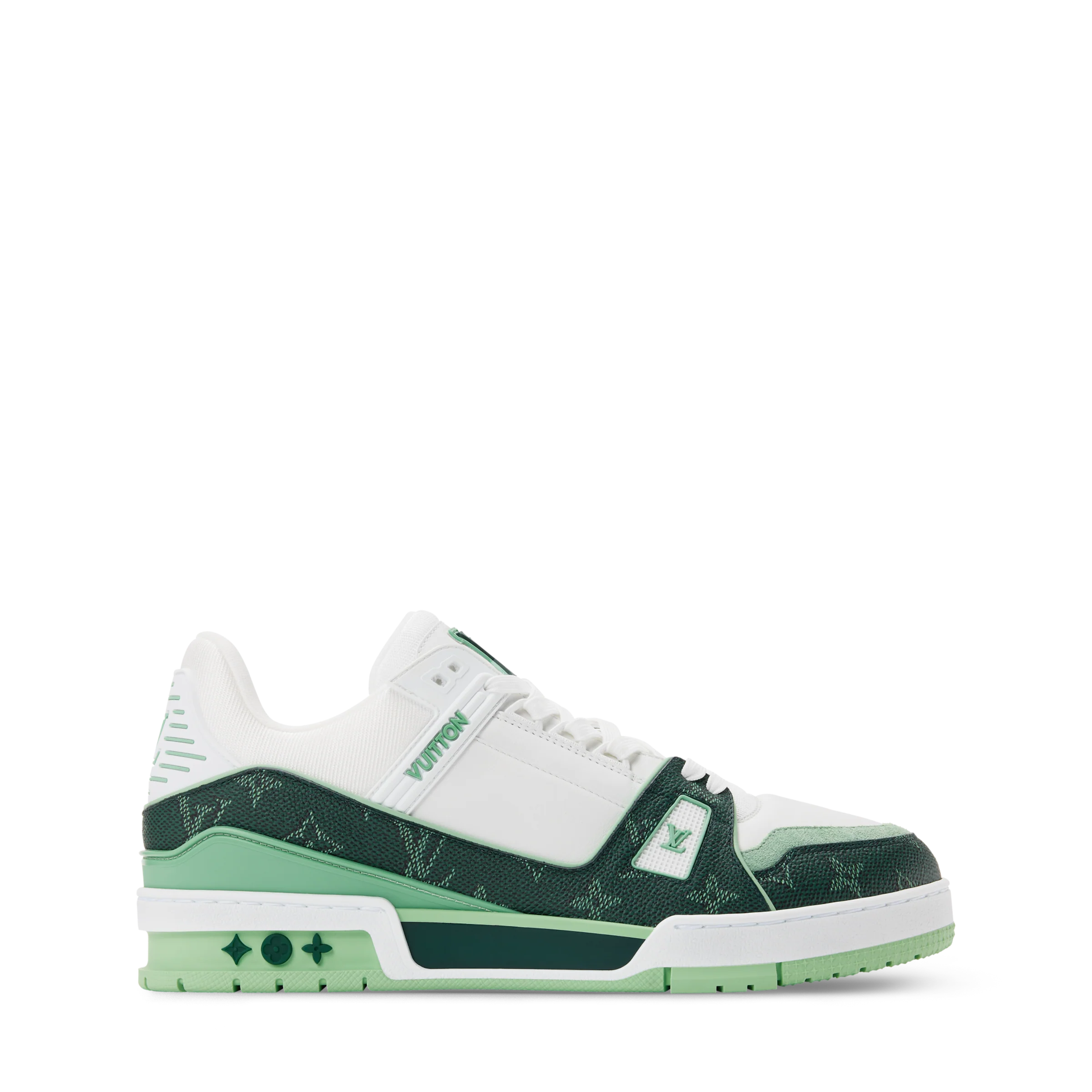 Louis Vuitton LV Trainer Sneaker Denim Monogram green