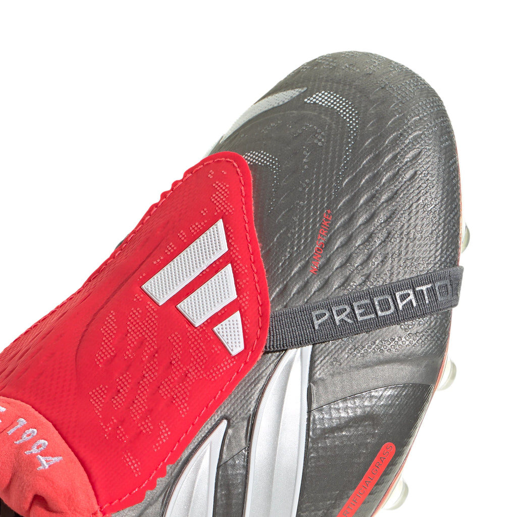 adidas Predator Elite Fold Over Tongue AG Mens Soccer Cleats Grey Red