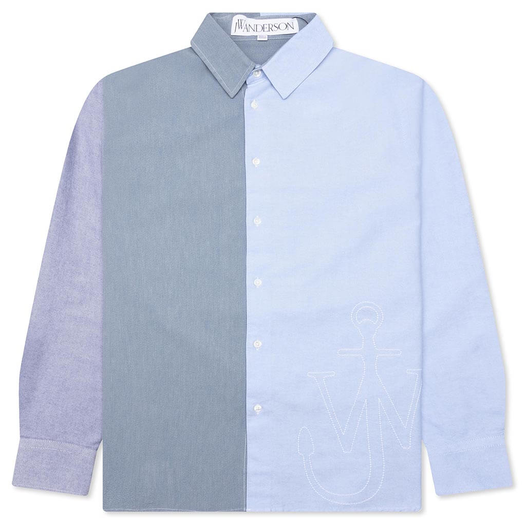 Anchor Classic Fit Patchwork Shirt Blue