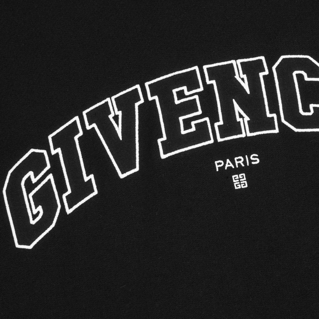 College Embroidered Slim Fit Sweatshirt Black