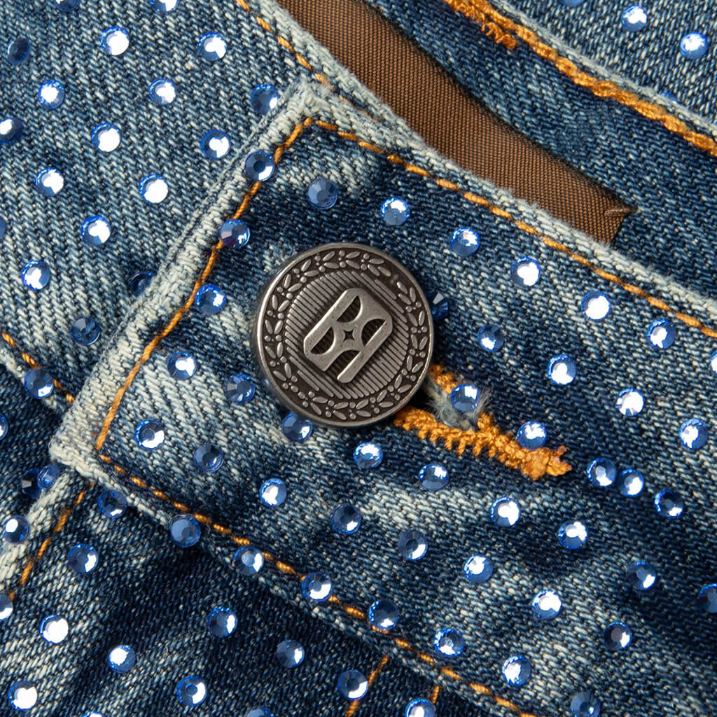 20K Diamond Stellar Denim Pants Blue