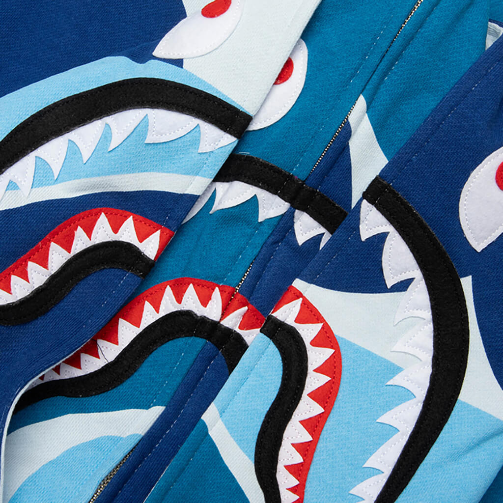 Mega ABC Camo Double Shark Relaxed Fit Full Zip Hoodie Blue