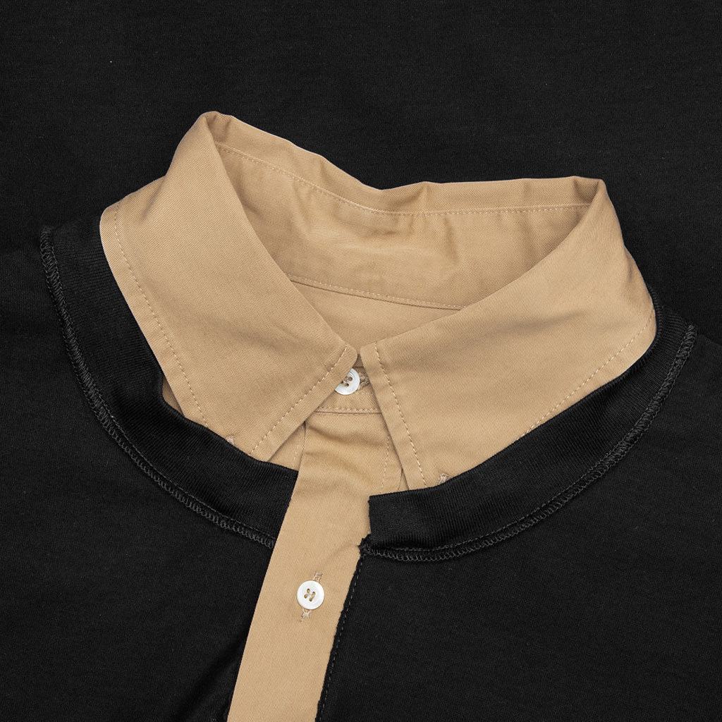 Layered Polo Shirt Black Camel