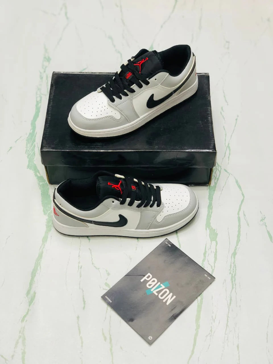 NIKE AIR JORDAN 1 LOW SMOKE GRAY WHITE AND BLACK