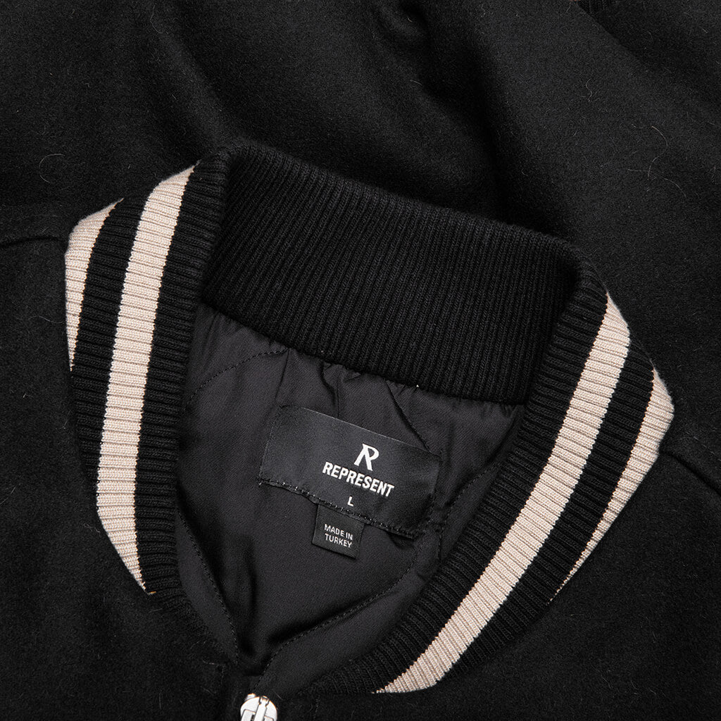 Mascot Wool Varsity Jacket Jet Black