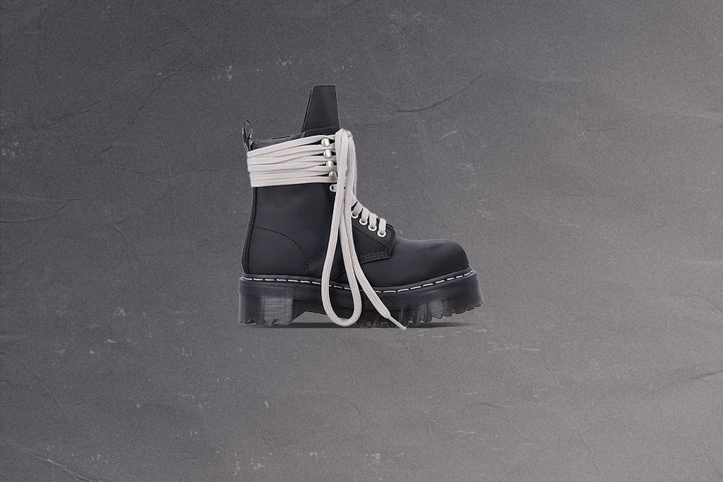 Rick Owens DRKSHDW x Dr Martens Quad Sole Steel Toe Boot Black