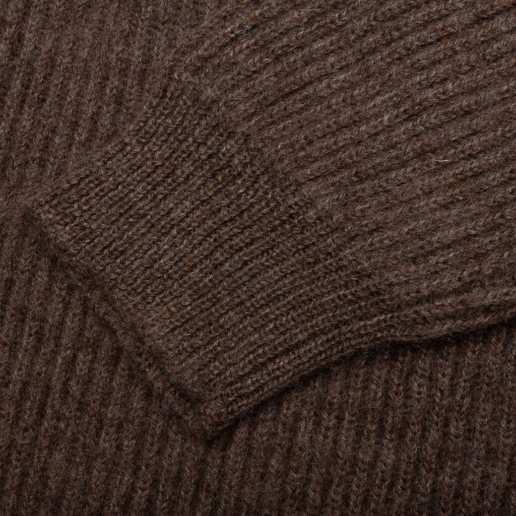 Button Up Long Sleeved Cardigan Walnut