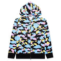 New Multi Camo 2nd Shark Full Zip Hoodie Black
