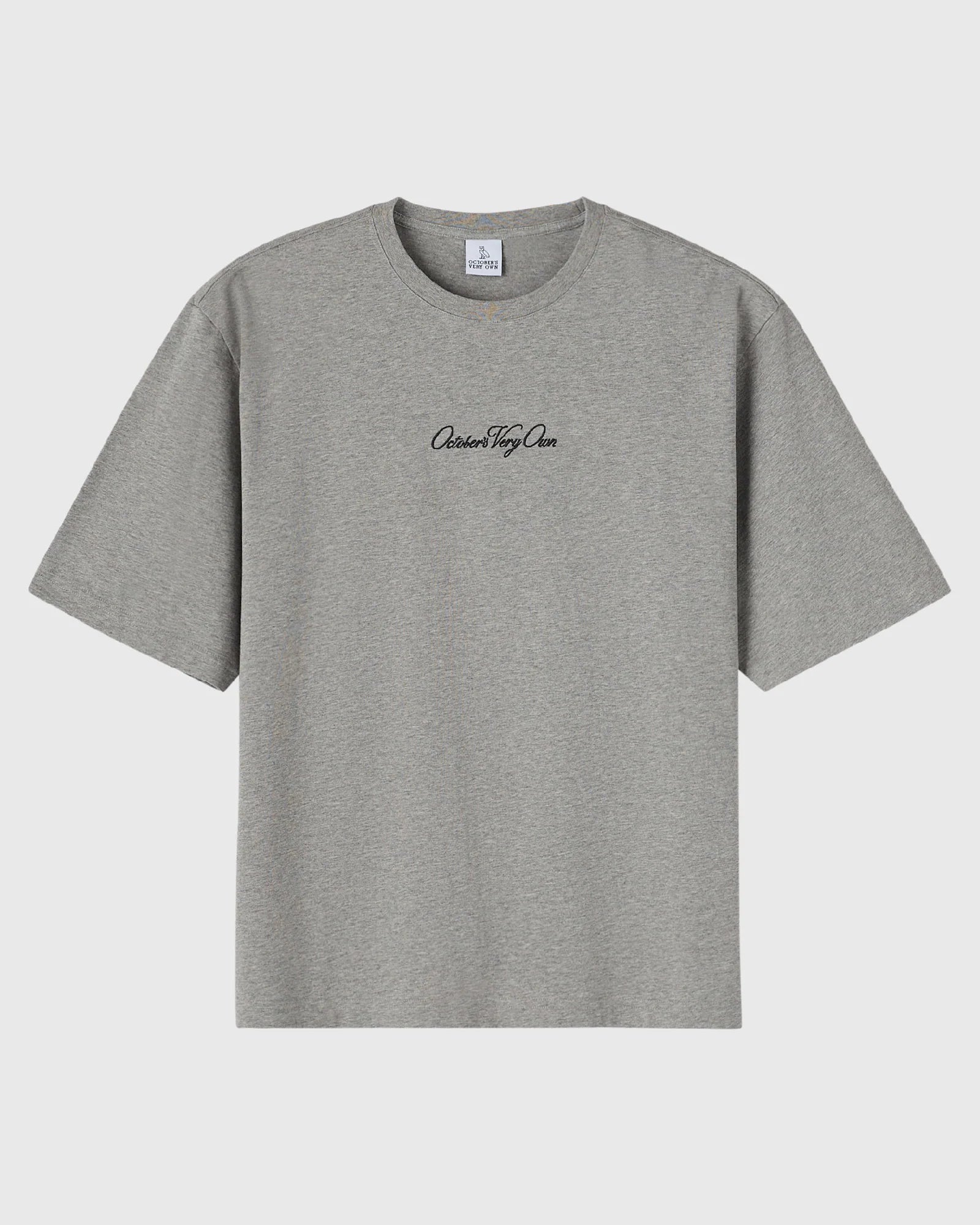 Luxe Jersey Script Tee Heather Grey