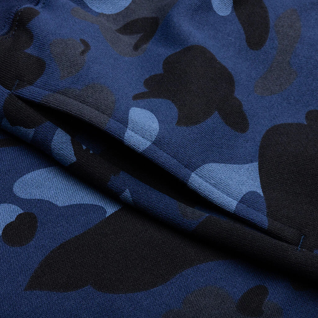 Color Camo Cutting Sweat Shorts Navy