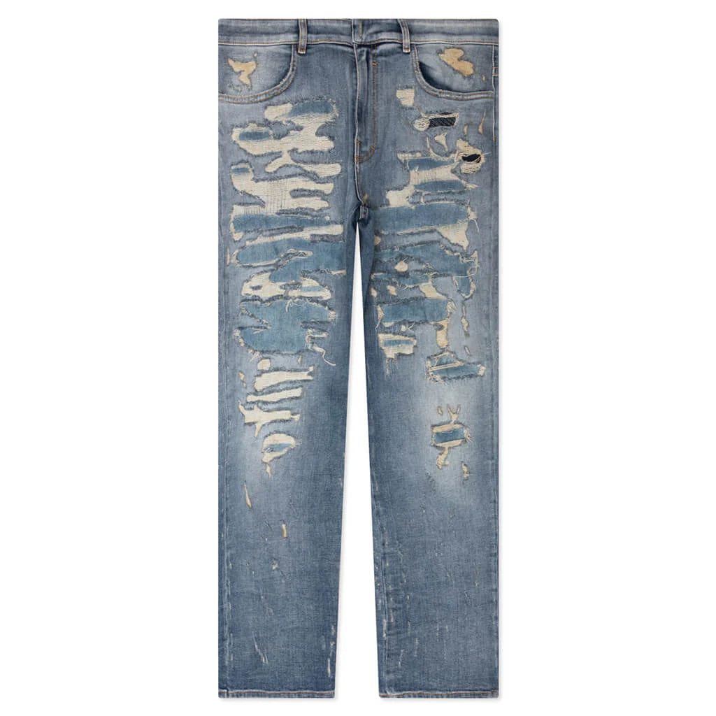 Straight Fit 5 Pocket Trousers Light Blue