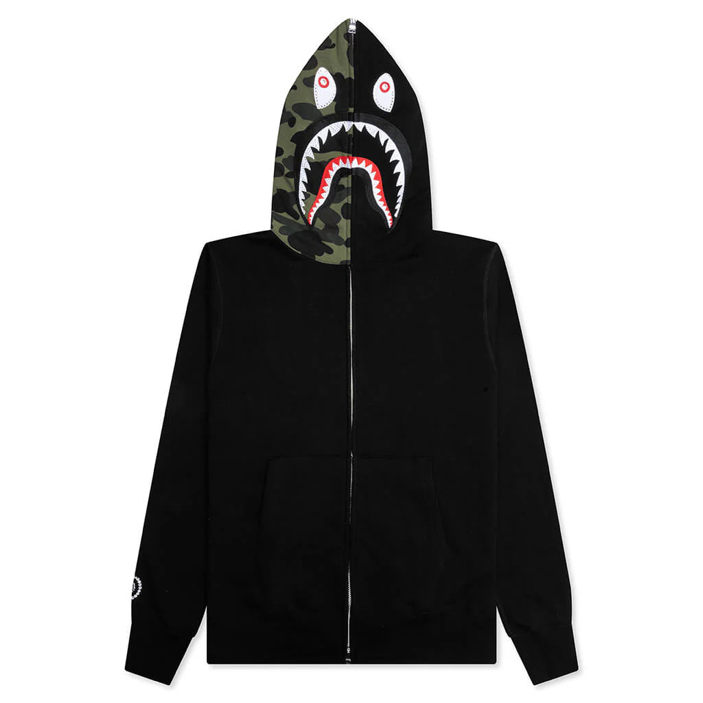 1st Camo Swarovski Shark Full Zip Hoodie Black