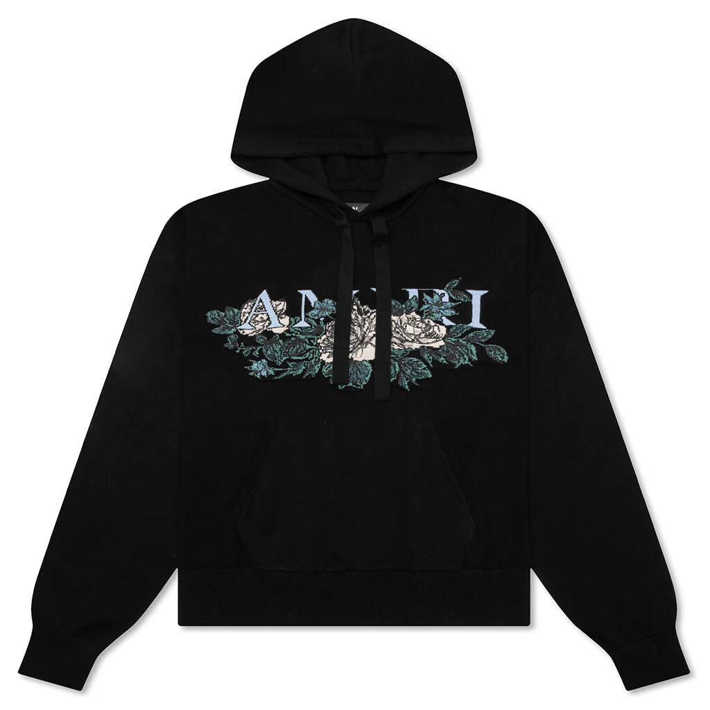 Floral Logo Hoodie Black