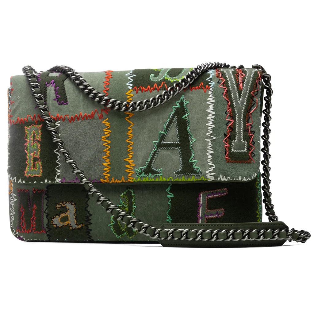 Patchwork Big Chain Bag Green