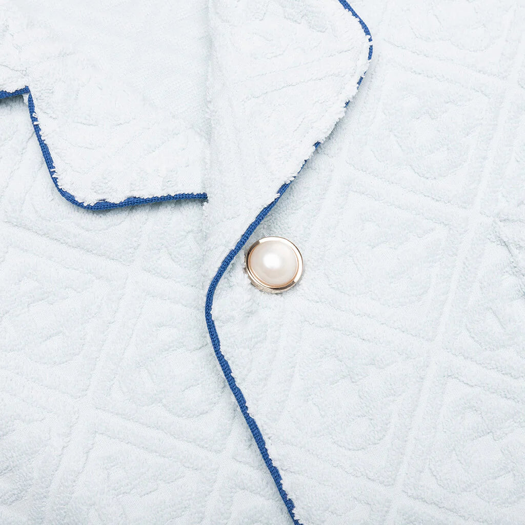 Open Collar Shirt Light Blue